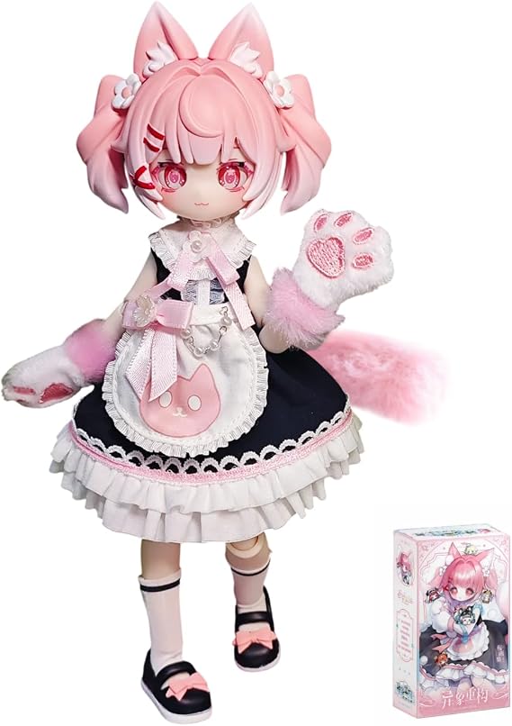 CALEMBOU BJD Blind Box, Cute Vision Reconstruction Series Ball Jointed Doll, 1/8 Dress up Doll with Joints, Collectable Action Figure for Birthday