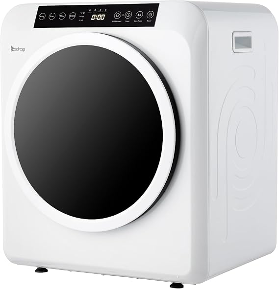 3.5 Cu.Ft Portable Clothes Dryer, 1300W Clothes Dryer with Stainless Steel Tub, 110V Front Load Tumble Laundry Dryer with LCD Touch Panel for Laundry, Apartments, Dorms