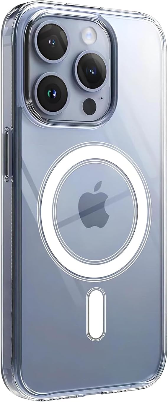 Minesk iPhone 13 Pro Max için Magsafe ile Uyumlu Şeffaf Kılıf Kristal Berraklığında Materyal Polikarbonat Arka Kısım ve Silikon Kenarlar Wireless Kablosuz Şarj Destekli Kılıf Kapak (13 Pro Max)