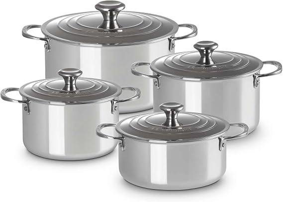 Le Creuset 96605400000000 4-Piece Pot Set Made of 3-Ply Plus Stainless Steel