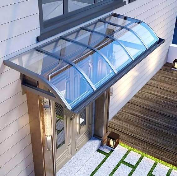 Polycarbonate Roofing Sheet Outdoor Clear UV Protection Rain pergola roof Panels 2mm Thick Greenhouse Panels cuts Easily Suitable for Patios, Partitions(Transparent,4X 9.8ft)