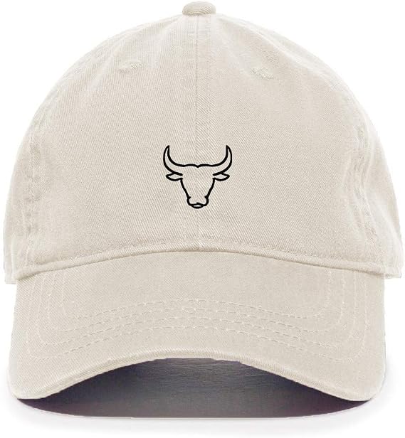 Bull Head Baseball Cap Embroidered Cotton Adjustable Dad Hat