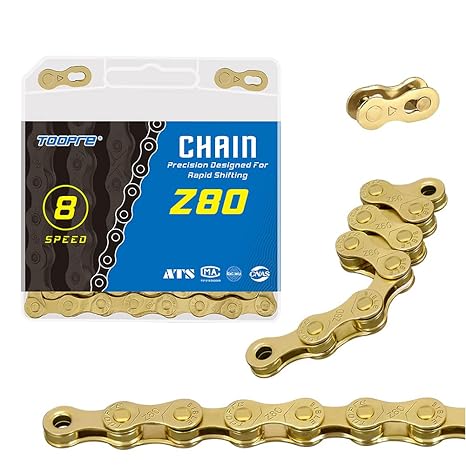 BIFROST Z80 6/7/8 Speed Bike Chain Gold 116 Link + Magic Button Road Bicycle Cycling