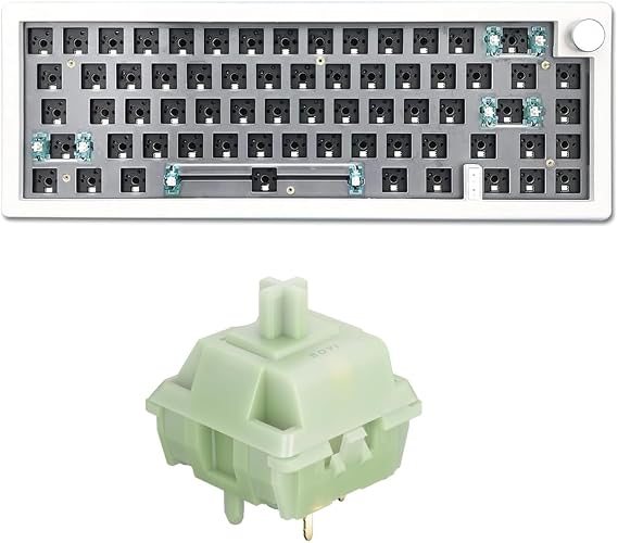 BOYI GMK67 Barebones Keyboard&35pcs HiFi Linear Switches,BT5.0/2.4GHz/Type-C Hot-Swap RGB Custom DIY Mechanical Keyboard WIith 5-Pin Pre Lubed Mount Cream Silent Switch