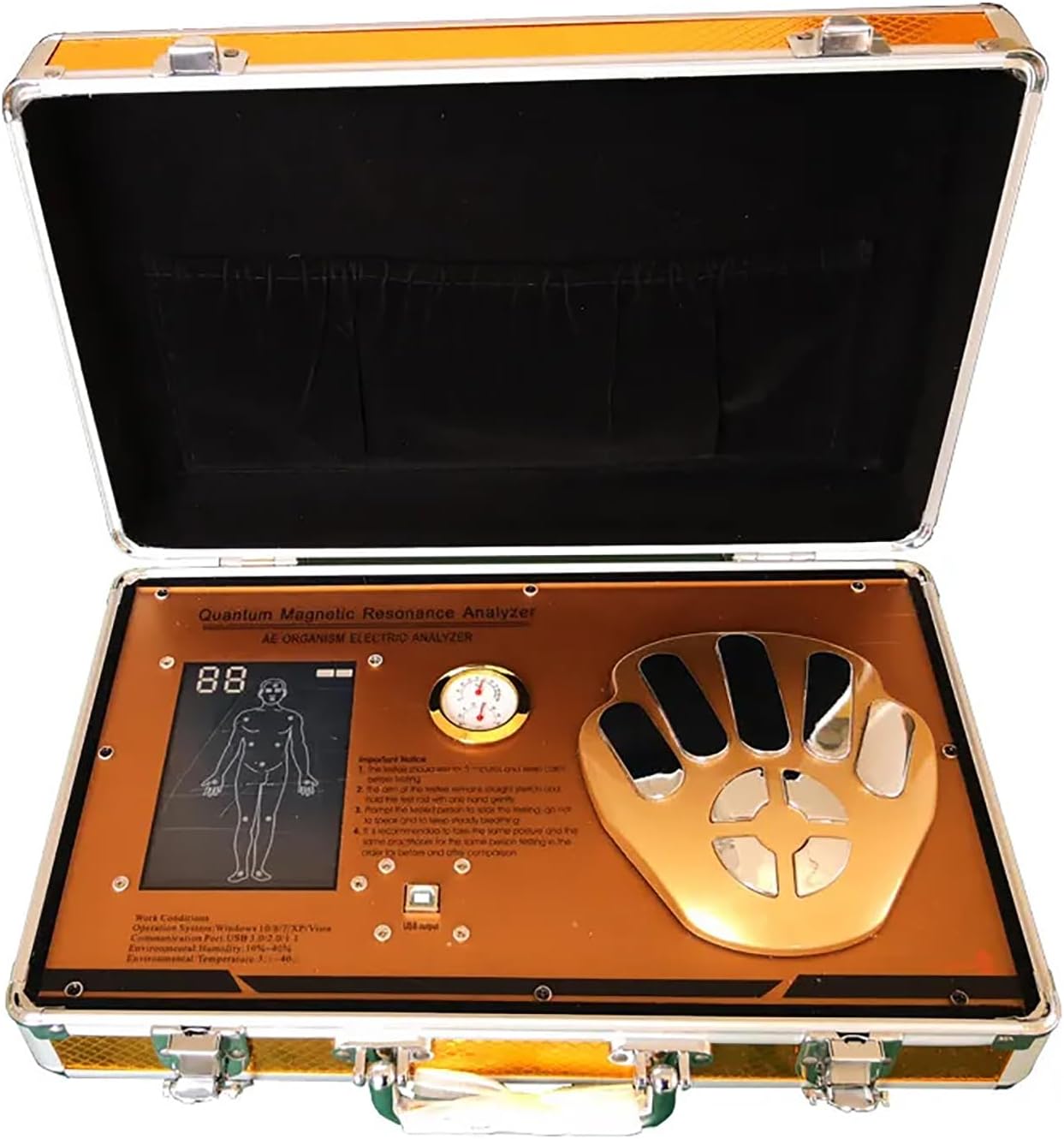 Quantum Resonance Magnetic Analyzer - Sub-Health Body Detector for Full Body Examination Hand Touch Device 53 Reports Multilingual Support Ideal for Home and Travel