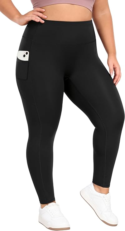 Heathyoga X-6XL Plus Size Leggings for Women with Pockets Tummy Control Plus Size Yoga Pants High Waist Workout Clothes