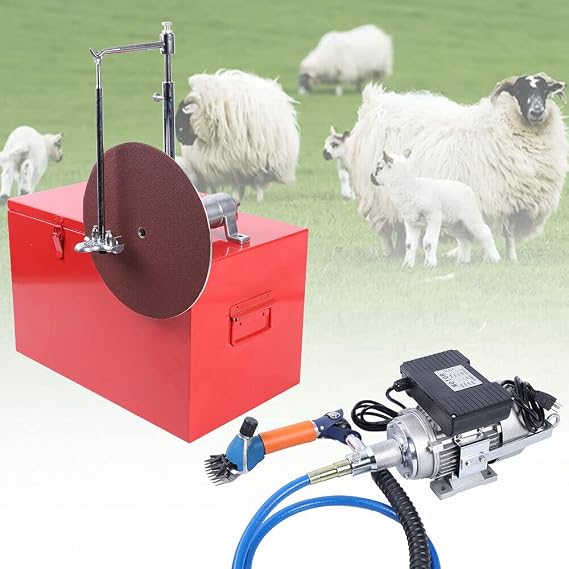 Electric Professional Sheep Shears & Blade Sharpener, 550W 360Rotate Goat Wool Clipper Shearing Machine & Grinding Machine - Flexible Shaft, 2800RPM for Sheep Goats Camel Cattle Farm Horse Livestock