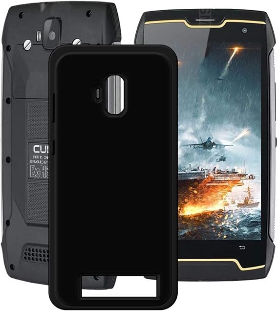 TTJ Black Cover for Cubot King Kong CS, Flexible Silicone Slim fit Soft TPU Shell Cute Back Case Bumper Rubber Protective Case for Cubot King Kong CS (5,0")