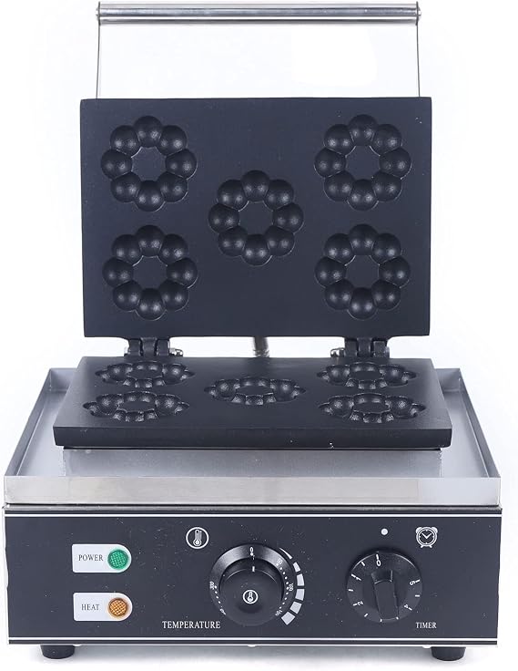 Electric Donut Machine, 5-Hole Plum Flower Donut Waffle Maker, Commercial Doughnut Maker for Home or Business, 110V, Easy to Use, Non-Stick Design