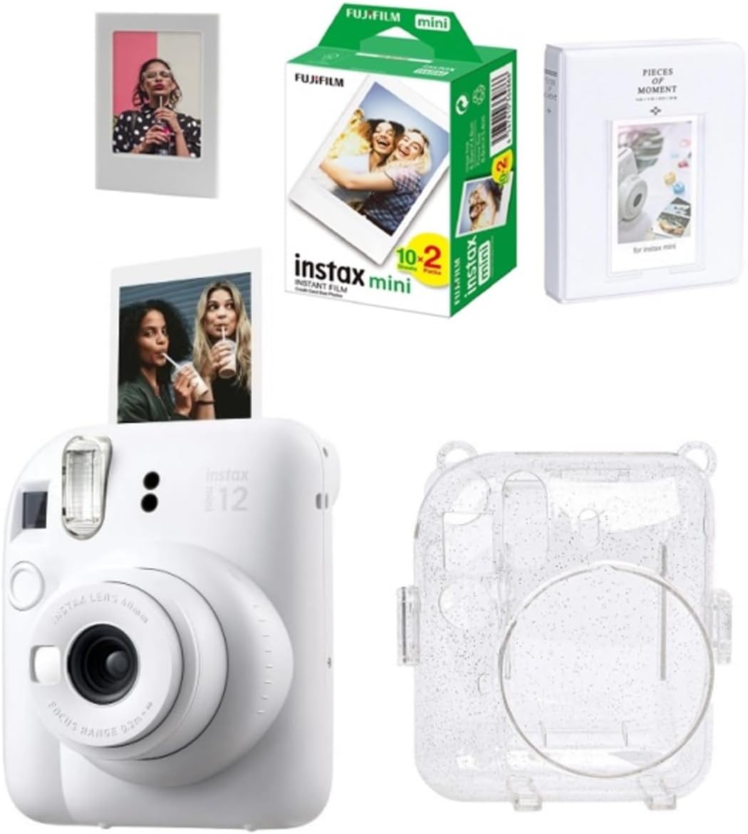 Fujifilm Instax Mini 12 Camera-20 Film-Similar Plexi Case-64 Album and Magnet Frame Set 1