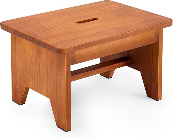 HouseJoy Wooden Step Stool for Adults: 9.1" High One Step Stool Nonslip