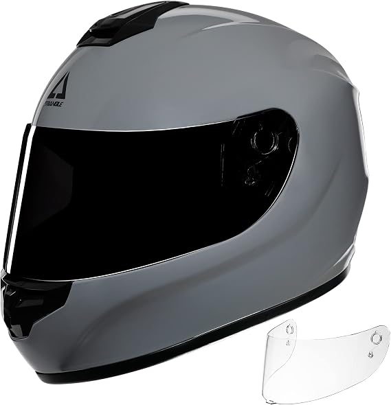 TRIANGLE Full Face Motorcycle Helmet DOT Approved, Street Bike Racing Helmet for Men Women with Tinted & Clear Visors & Carrying Bag