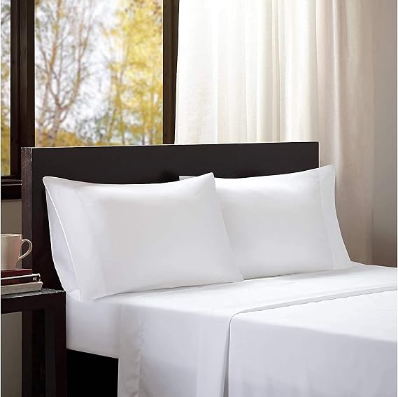 PLUSHY COMFORT Luxury Twin XL Size Sheet Set - in 100 Percent Egyptian Cotton, 600 Thread Count Sheets, Beutifull White Plain Color, Extra Deep Pocket Fitted Sheet