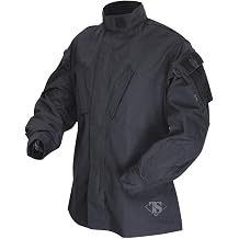 Tru-Spec Tactical Response Uniform Shirt for Men - Ripstop Sleeves, Moisture Wicking Torso, Quarter Zip, Reinforced Elbows, Black - Large Tall