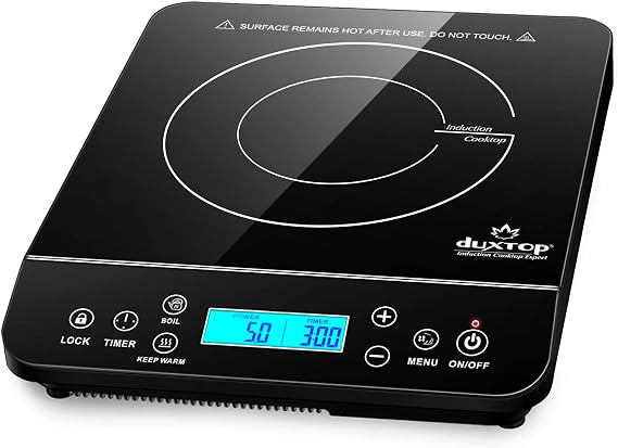 Duxtop Portable Induction Cooktop, Countertop Burner 1800W Black 9610LS | Induction Hot Plate with LCD Sensor Touch BT-200DZ