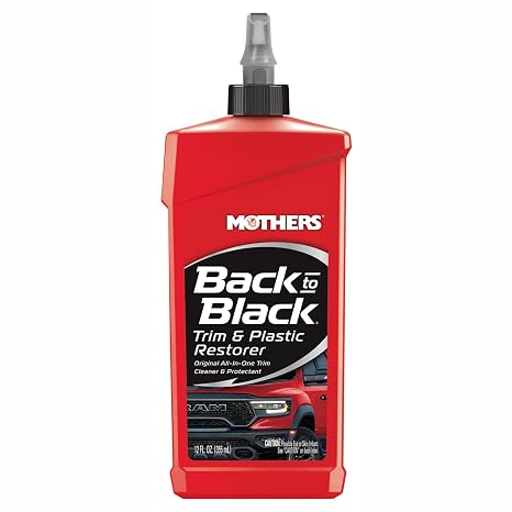 Mothers Back-to-Black Trim & Plastic Restorer, 12 oz. (06112) | Removes Oxidation, Dirt & Wax Residue Restores Faded Trim & Provides Long-Lasting Protection