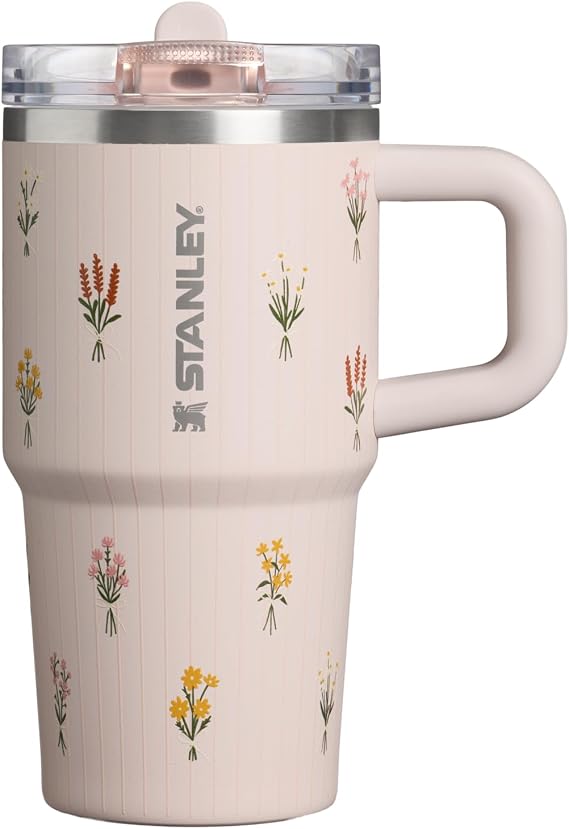 STANLEY The Quencher ProTour Flip Straw Tumbler 20 oz / 0.59 L Rose Quartz Bouquets