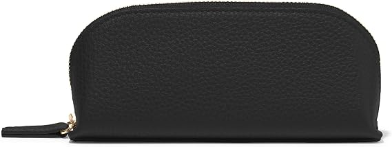 Leatherology Zip Sunglass Case Structured Leather Glasses Case with Metal Zip, Soft Lining & Bonus Dust Cloth