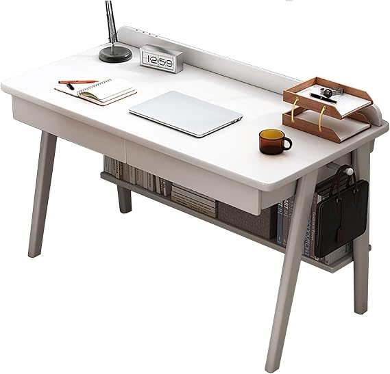 Computer Desk, Home Simple All Solid Wood Dressing Tables, Student Dormitory Study Desks, Bedroom Writing Desks with Drawer(B,120cm)