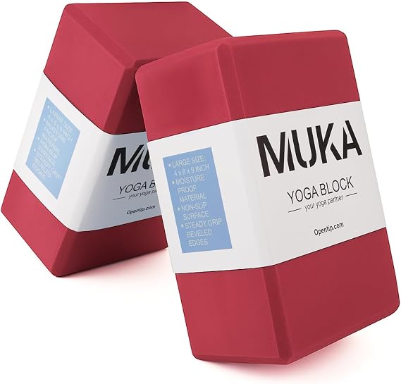 Muka Yoga Blocks 4x6x9 Inch High Density EVA Foam Yoga Brick