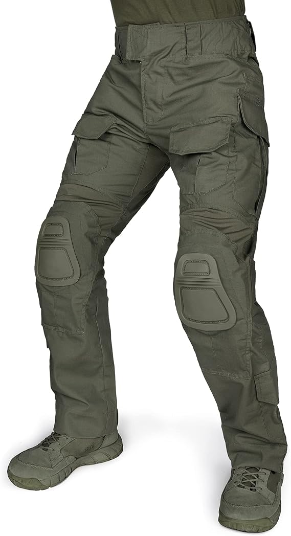 IDOGEAR Combat Pants G3 camo Pants with Knee Pads Men Tactical Trousers Multiple Pocket Hook-and-Loop Adjuster