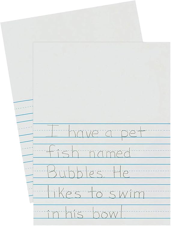 Pacon 2656 Newsprint Handwriting Paper, Picture Story, 7/8" x 7/16" x 7/16" Ruled 9" x 12", Ruled Short, 500 Sheets