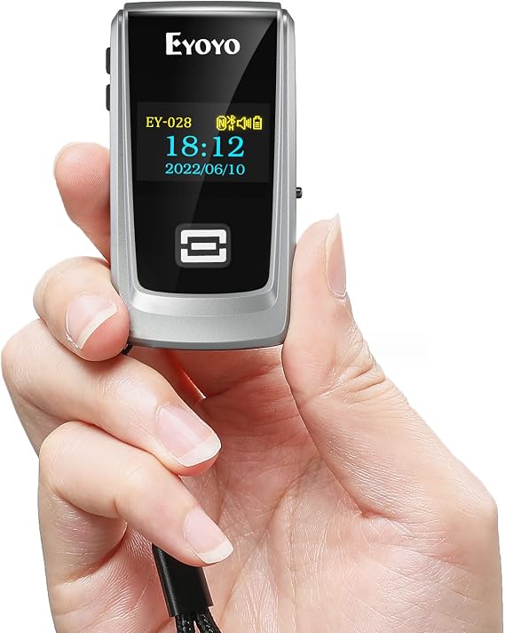 Eyoyo Mini Portable 1D 2D Bluetooth Barcode Scanner with LCD Display