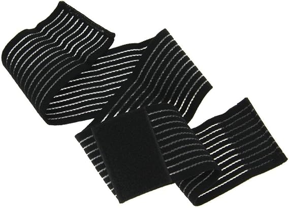 BXT Elastic Breathable Wrap Ankle Support Brace Compression Knee Elbow Wrist Ankle Hand Support Wrap Sports Bandage Strap with Hook & Loop Fastener Straps(A PIECE)