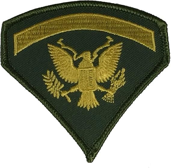 U.S. Army Specialist E-5 SPEC-5 Rank TAB Patch - Color - Veteran Owned Business