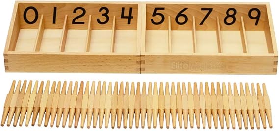 Elite Montessori Numbered Spindle Box with 45 Spindles