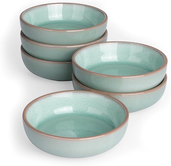 famiware Ceramic Soy Sauce Dish, 3oz Dipping Bowls Set of 6, Verdure | Individual Dip Sauce Cups/Bowls/Dishes/Plates, Small Serving Bowls for Side Dishes, Condiments, Sushi, Appetizers, Dessert