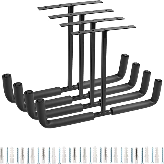 Heavy Duty Ceiling Garage Hooks, Overhead Garage Storage Rack, Wall Mounted Utility Hanger for Wood, Tools, Bicycle, Fishing Rod