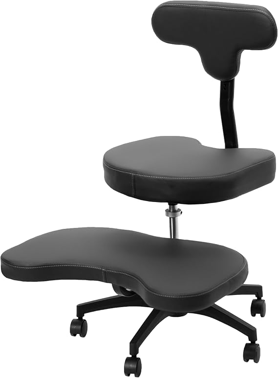 VIVO Mobile Cross Legged Office Chair with Back Support for Yoga Meditation ADHD, Height Adjustable, Black, CHAIR-CL02B