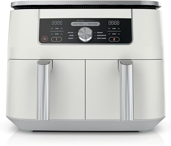8 Quart 6-in-1 DualZone 2-Basket Air Fryer for Quick, Easy Meals with 2 Independent Frying Baskets & Smart Finish