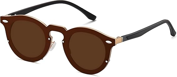 Adjustable Tint Polarized Sunglasses ND Filter Round Glasses with 117 Gear Control, UV400 for Outdoor Sport