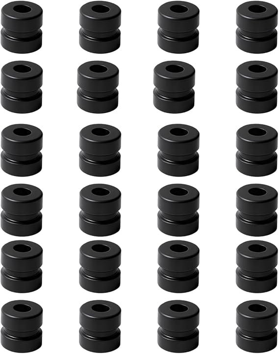 24Pcs M2 Anti Vibration Rubber Balls for F4 F7 Flight Controller, RC Silicone Damper Balls for FPV Drone Quadcopter Soft Mount Standoffs, M2x4mm Shock Absorption Grommets (Black)