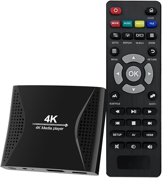 ACEMAX 4K Digital Signage Media Player Auto Play & Loop USB Videos, No WiFi Needed, Supports USB up to 8TB & MicroSD 1TB, HDMI 4K H.265 Media Player for TV Displays