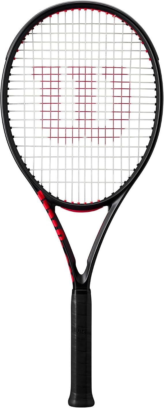 Wilson Clash 100L V3 Strung Adult Performance Tennis Racket - Grip Size 0-4", Strung with Sensation 16 Natural at Mid Range Tension