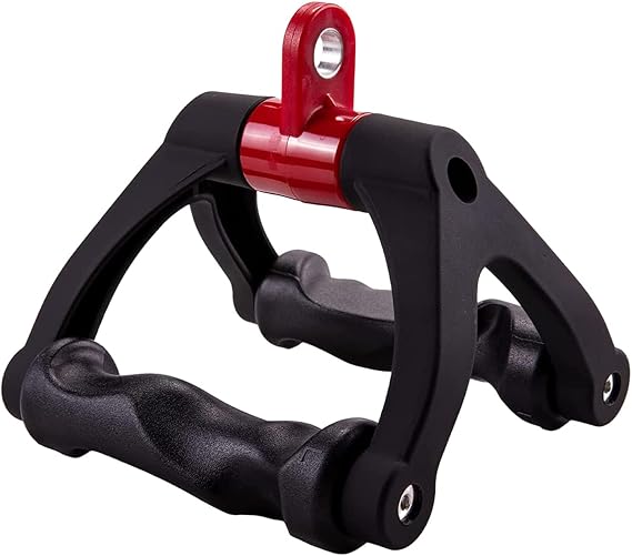HXD-ERGO Double D Handle with Ergonomic Row Handle Cable Attachment | Anti-slip & Comfy Triangle V Bar Grip, LAT PullDown Attachments for Home Gym, Upper Muscle Exercise, 880lbs Capacity