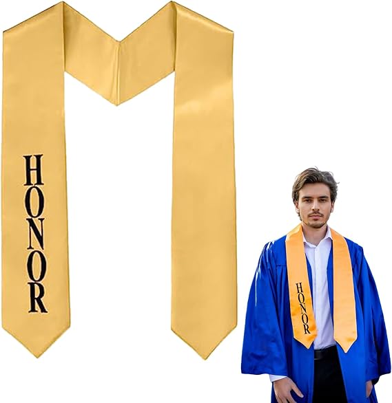 Graduation Stole Honor Stole Plain Sash 60" Long for Graduation Ceremony and Graduation Photos