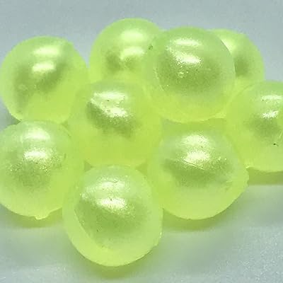 BnR Tackle SBMG12 Soft Beads, 12 mm, Mean Green, Neutral Buoyancy, 10Pack