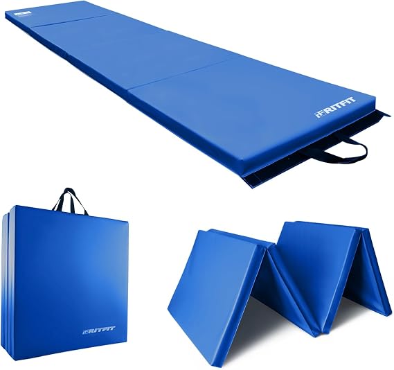 RitFit Upgraded Folding Exercise Mat, 2 Inch Thick Gymnastics Mat