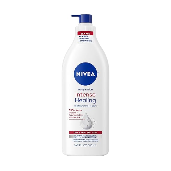 NIVEA Intense Healing Body Lotion, 72-Hour Moisturizing Lotion,16.9 FL OZ