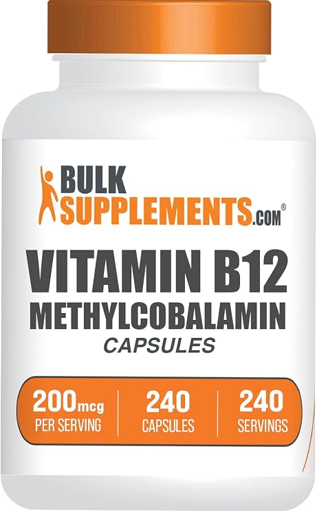 Vitamin B12 Methylcobalamin Capsules - B12 Vitamin Supplement, B12 200mcg, for Energy Support - Gluten Free, 1 Capsule per Serving, 240 Capsules (Pack of 1)