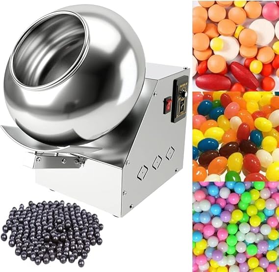 Mini Chocolate Panning Machine, Automatic Tablet Coating Machine,Small Commercial Sugar Coating Machine,Coater Sugar Ball Coating Drying Machine,10kg Capacity