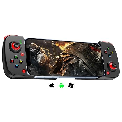 arVin Mobile Gaming Controller for Android iPhone iOS PC, Bluetooth Phone Controller for iPhone 17/16/15/iPad/Galaxy S25/S24/Tablet, Wireless Gamepad Joystick Play CODM/Genshin/Roblox-with Back Button