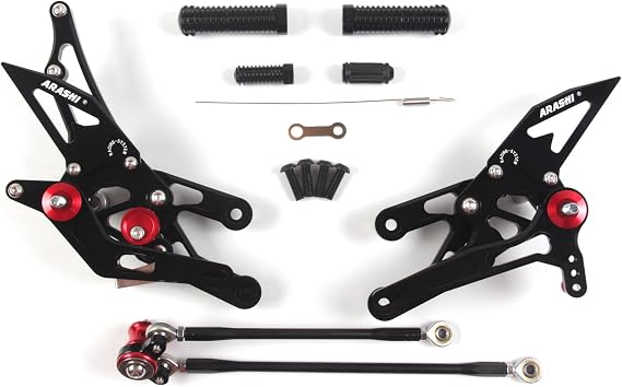 V2.0 Adjustable Rearsets Compatible with Honda CBR1000RR 2004-2007, CBR600RR 2003-2006, Black
