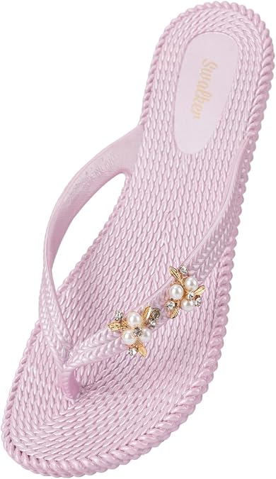 Swalker Metalli Man & Women's Flip Flop Sandal in Recyclable Rubber Sole with Non-Slip Pattern