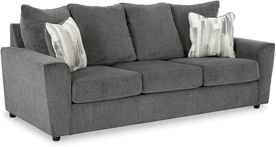 Signature Design by Ashley Gray Chenille Sofa, Easy Assembly, Stairatt