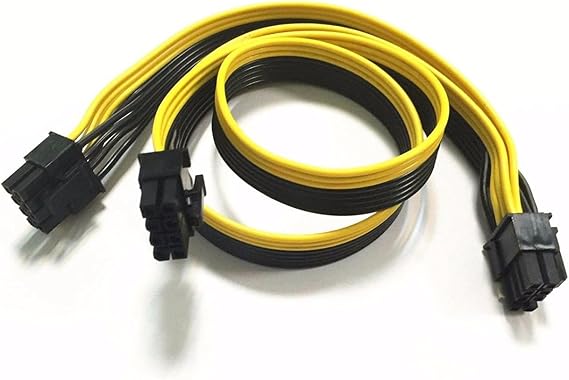 PCI-e 8 Pin Male to Dual 8 Pin (6+2) Male PCI Express Power Adapter Cable for EVGA Modular Power Supply Cable for Graphics Video Card 8 pin Splitter 25+10 inches